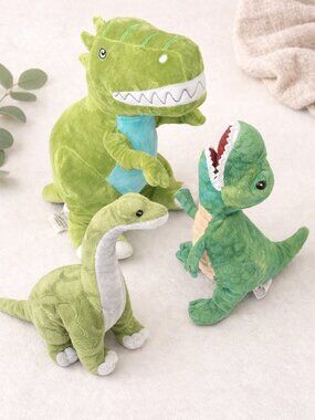 Dinosaur Plush Toy Bundle | Green Stuffed Animals Kids Dino Nursery Decor Gift